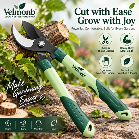Velmonb™ Radius Bypass Loppers – Heavy-Duty Garden Loppers with Steel Blades & Ergonomic Non-Slip Handles