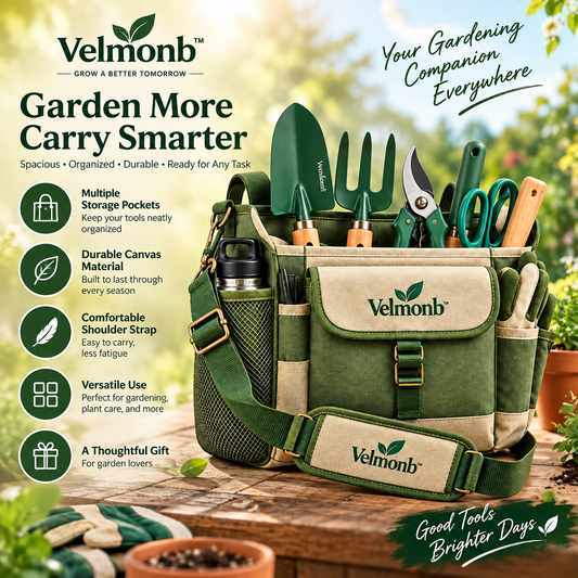 Velmonb™ Gardener’s Crossbody Tool Bag with Multi-Pocket Organizer & Adjustable Shoulder Strap