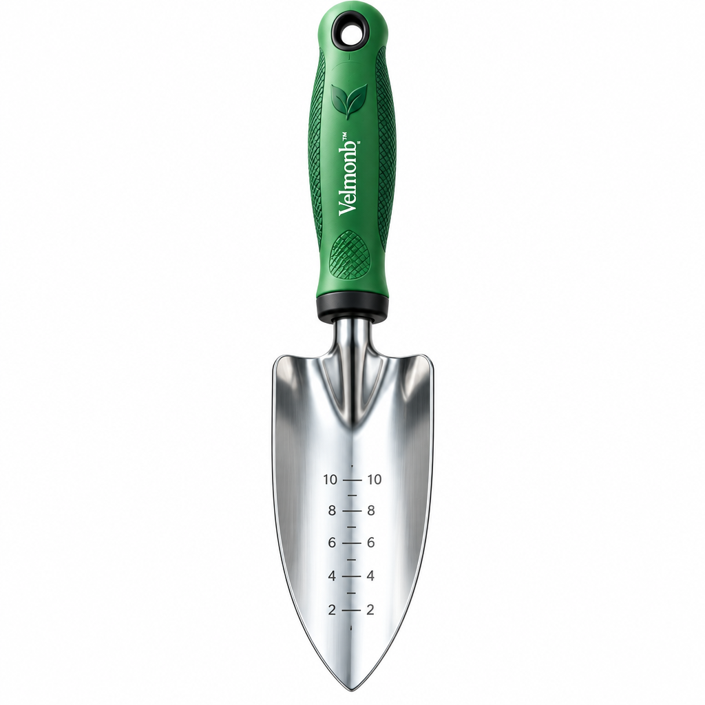 Velmonb™ Ergonomic Garden Trowel | Stainless Steel Hand Shovel with Depth Markings & Comfort Grip