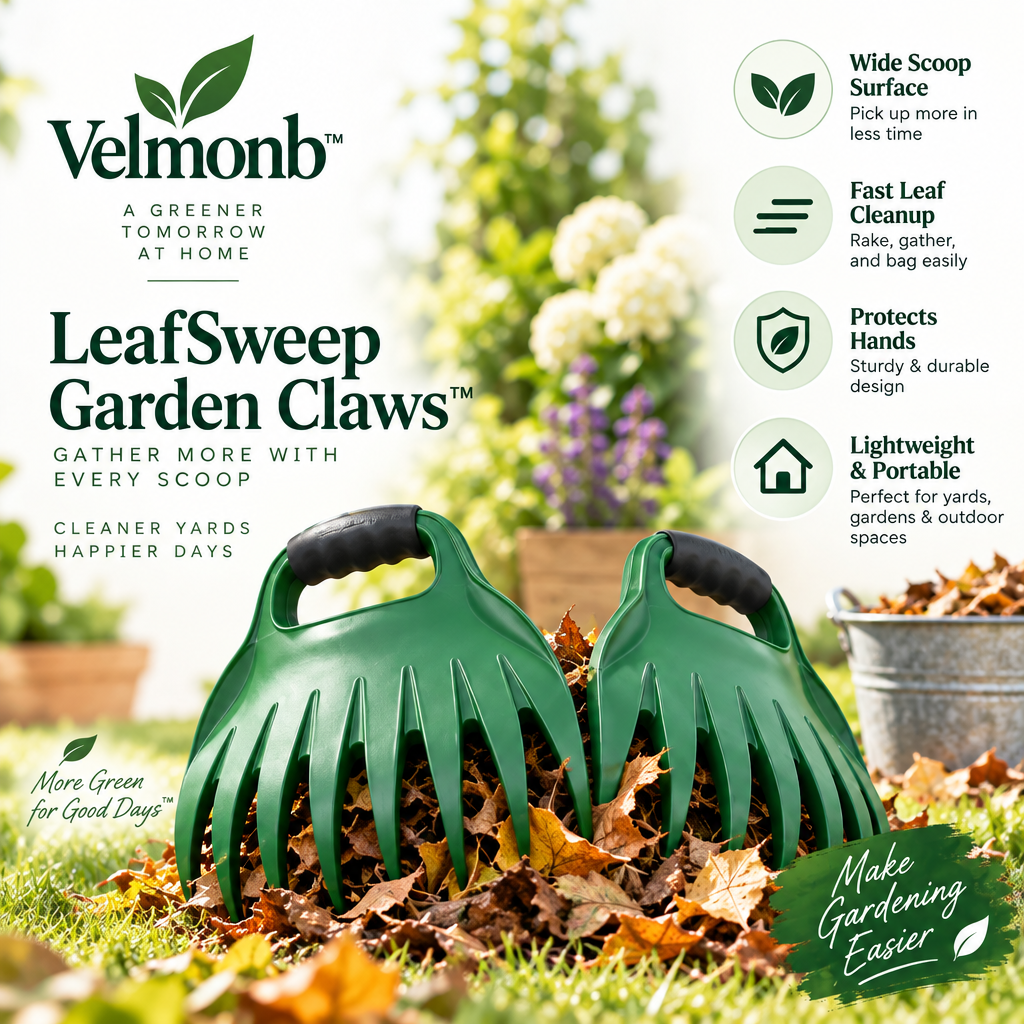 Velmonb™ LeafSweep Garden Claws | Large Hand Rake Scoops for Leaves, Grass & Yard Cleanup