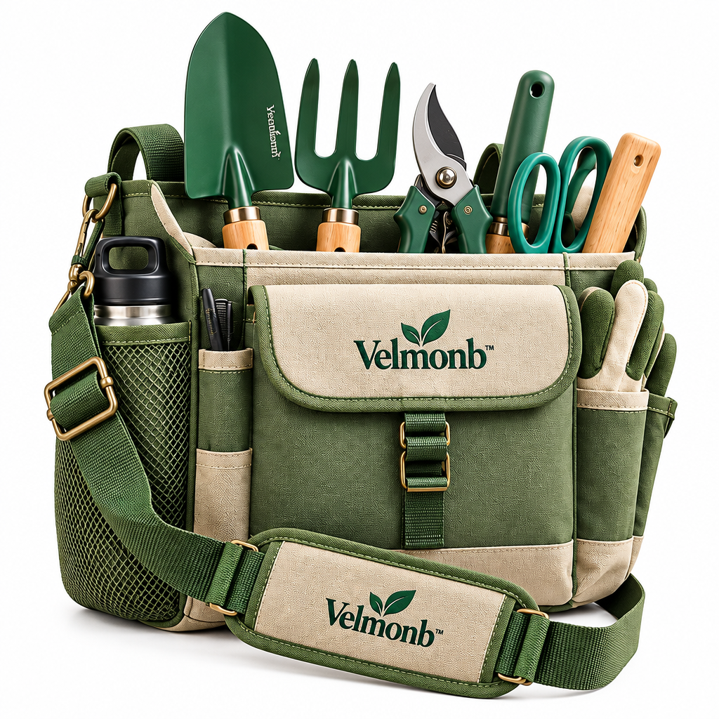 Velmonb™ Gardener’s Crossbody Tool Bag with Multi-Pocket Organizer & Adjustable Shoulder Strap