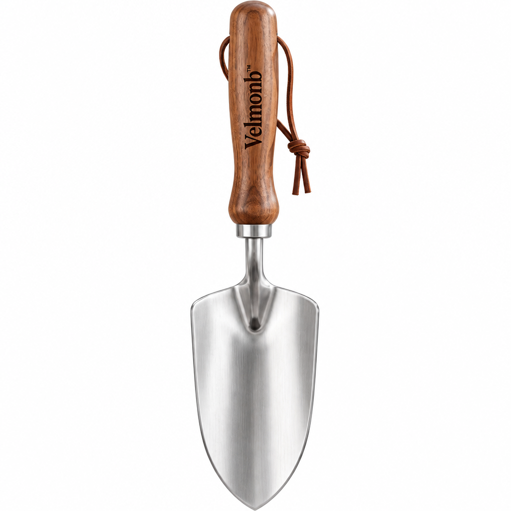 Velmonb™ Gardener’s Lifetime Trowel – Heat-Treated Steel Hand Trowel with Soil Depth Markings & Ergonomic Wood Handle