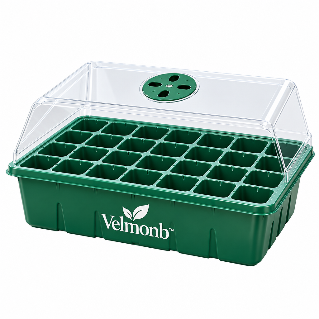 Velmonb™ Seed Starting Tray Kit with Adjustable Humidity Dome & Reusable Seed Cells