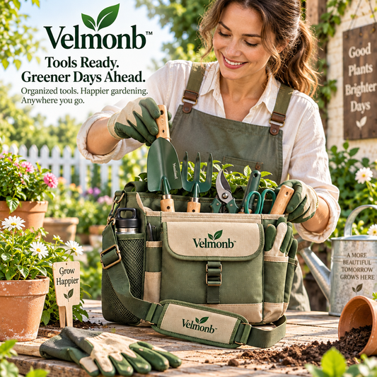 Velmonb™ Gardener’s Crossbody Tool Bag with Multi-Pocket Organizer & Adjustable Shoulder Strap
